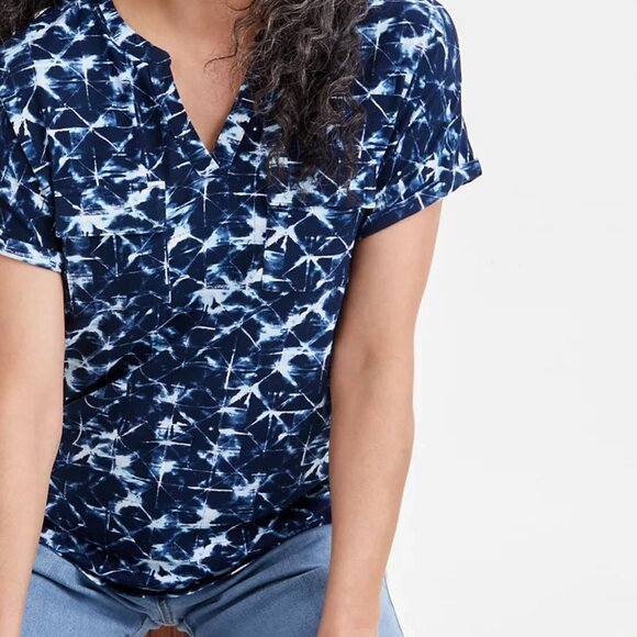 NWT Style & Co Split Neck Popover Floral Top XL  Get Ready for Spring - Picture 1 of 4